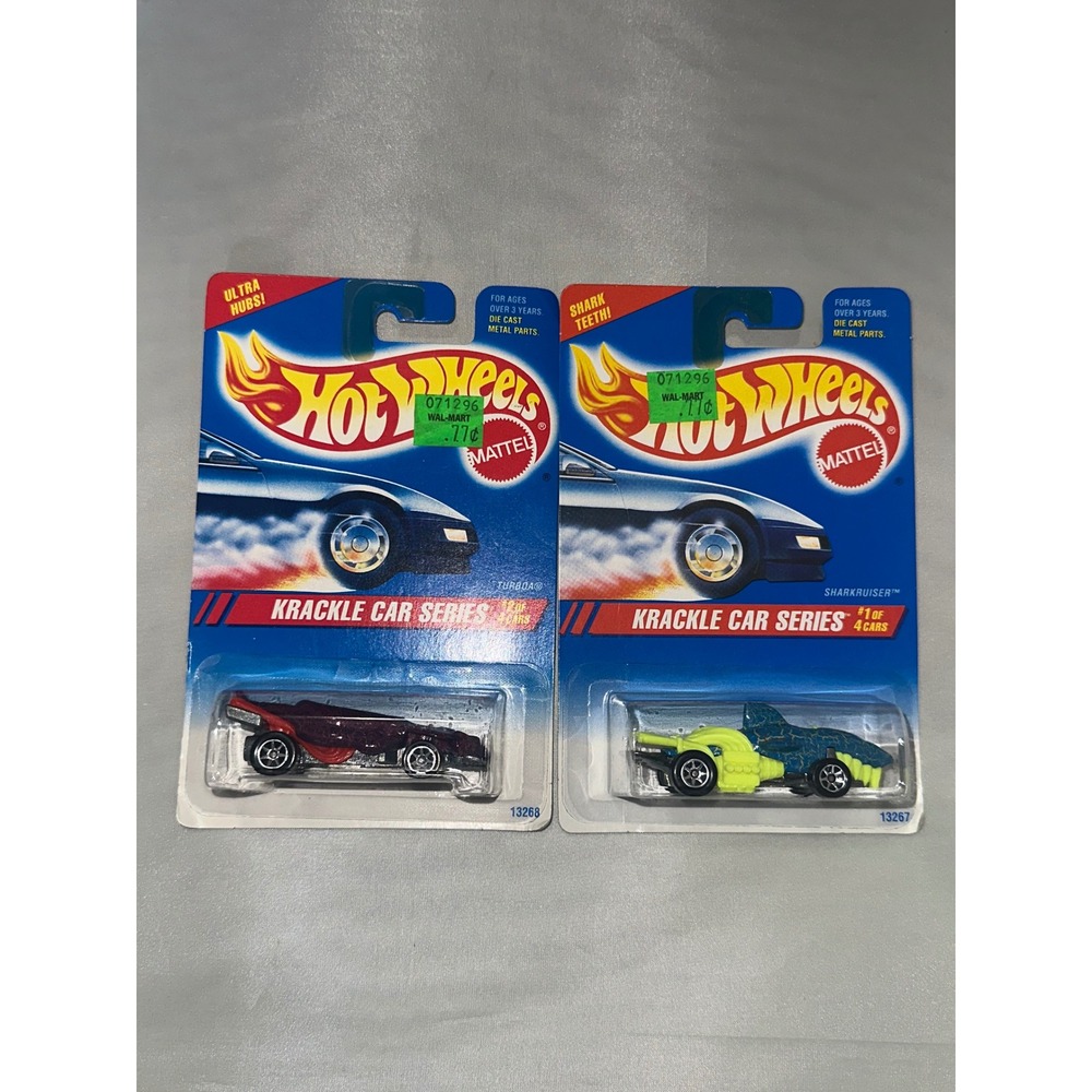 Hot Wheels Krackle Car Series Sharkruiser Turboa Vintage 1994 Diecast Lot of 2
